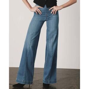 Spanx Seamed Front Wide Leg Jeans Size Small